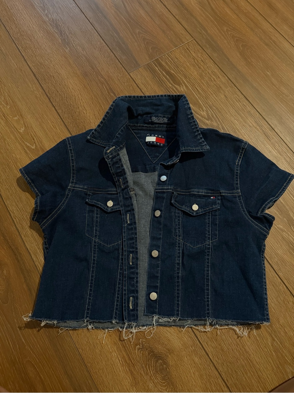 Tommy Hilfiger Dark Indigo Denim Jacket with Flag Accent